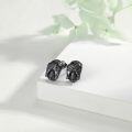 wholesale 925 Sterling Silver Black Skull Hand Covering Stud Earrings Gothic Fashion Jewelry for Women and Men-0-1