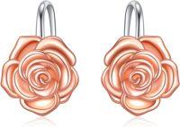 wholesale 925 Sterling Silver Rose Flower Leverback Earrings for Women Girls Gift-Rose Earrings