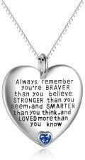wholesale Sterling Silver Pendant Necklace Always Remember You Are Braver Than You Believe Inspirational Jewelry Gift-0-23