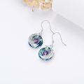 TOUPOP Sterling Silver Blue Crystal Moon Star Dangle Earrings-0-3