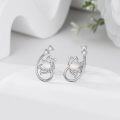 wholesale 925 Sterling Silver Pink Cat's Eye Lotus Flower Stud Earring-0-16