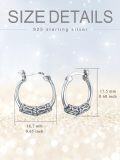 wholesale 925 Sterling Silver Bali Style Oxidized Small Hoop Earrings for Women-0-3