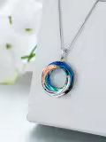 TOUPOP Sterling Silver Blue Crystal Dolphin Pendant Necklace-0-2