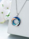 TOUPOP Sterling Silver Blue Crystal Dolphin Pendant Necklace-0-2