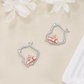 wholesale 925 Sterling Silver Rabbit Heart Hoop Earrings Gift for Women-0-4