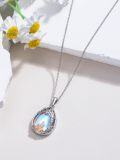 wholesale 925 Sterling Silver Blue Moonstone Family Tree Pendant Necklaces for Women Girls Mothers Day Gift-0-4