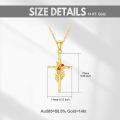 wholesale 14K Gold Holly Berry Cross Necklace - December Birthstone s for Her-0-4