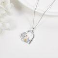 wholesale 925 Sterling Silver Love You Forever Heart Pendant with Chickens and Duck Necklace for Women Girls-0-1