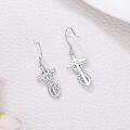 wholesale 925 Sterling Silver Infinity Cross Drop Earrings with Cubic Zirconia Stones for Women-0-1