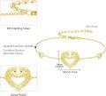 wholesale Gold 925 Sterling Silver Heart-Shaped Horses Adjustable Bracelet for Women-0-4