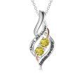 wholesale 925 Sterling Silver Twisted Pendant With Purple Stones-0-49