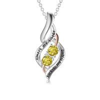 wholesale 925 Sterling Silver Twisted Pendant With Purple Stones-11-Nov-Yellow gold-Always My Sister Forever My Friend-11-11-Nov-Yellow gold-Always My Sister Forever My Friend-11