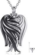 wholesale 925 Sterling Silver Angel Wing Heart Keepsake Pendant with Funnel and Chain-0-0
