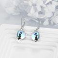 wholesale 925 Sterling Silver Moonstone Butterfly Black Cat Drop Earrings for Women - Unique Gifts for Cat Lovers-0-2