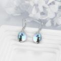 wholesale 925 Sterling Silver Moonstone Butterfly Black Cat Drop Earrings for Women - Unique Gifts for Cat Lovers-0-2