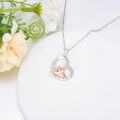 wholesale 925 Sterling Silver Triceratops Dinosaur Heart Pendant Necklace Romantic Gifts for Her-0-4