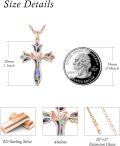 wholesale Rose Gold 925 Sterling Silver Abalone Shell Flower Cross Pendant Necklace for Women-0-1