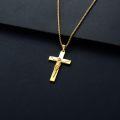 wholesale 925 Sterling Silver  Black Inlay Jesus Crucifix Pendant with Beaded Chain - Religious  (24)-0-3