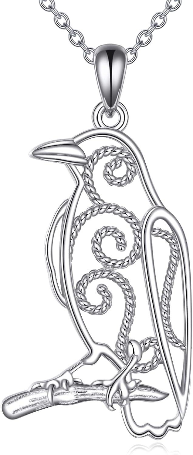 Sterling Silver Bird Filigree Pendant Necklace Dove Cardinal Hummingbird Phoenix Raven Women s Mother s Day Gift-0-2