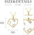 wholesale 14K Gold Heart-Shaped Pendant with Diamond Accent for Nurses' Gifts - 16/18 inch Chain-0-5