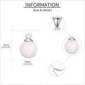 wholesale 925 Sterling Silver Round White Opal Ball Pendant Necklace-0-4