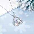 wholesale 925 Sterling Silver Heart Dog Pendant Necklace with I Love You Forever Inscription-0-2