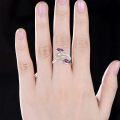 wholesale Sterling Silver Leaf Ring with Birthstone Adjustable Wrap Promise Engagement Wedding Rings for Women-0-64