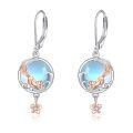 wholesale 925 Sterling Silver Fox Earrings Wholesale With Moonstone-0-0