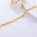 wholesale 18K Gold Twisted Chain Heart Charm Anklet for Women 2MM Beach s-0-3