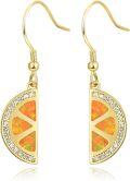 wholesale 925 Sterling Silver Orange Slice Opal Drop Earrings for Women Gift-0-0