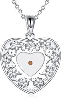 wholesale 925 Sterling Silver Heart Pendant with Mustard Seed Charm - Faith Jewelry for Women and Girls-Mustard Seed Heart Necklace