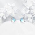 wholesale 925 Sterling Silver Blue Moonstone Mermaid Stud Earrings for Women Gift Ideas-0-4