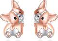 wholesale 925 Sterling Silver Pink Elephant Stud Earrings for Women Animal -0-0