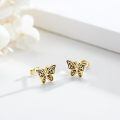 wholesale 925 Silver Celtic Knot Butterfly Stud Earrings Gold Plated Black Oxidized Women Jewelry-0-1