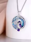 TOUPOP Sterling Silver Crystal Hummingbird Cardinal Owl Necklace-0-1