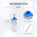 wholesale 925 Sterling Silver Jellyfish Opal Pendant Necklace Blue Fire Gemstone Chain Gifts for Her-0-2