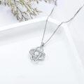 wholesale 925 Sterling Silver 925 Jewelry White Cubic Zirconia Love Knot Pendant Necklaces for Women-0-4