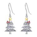 wholesale 925 Sterling Silver Christmas Tree Dangle Earrings-0-24