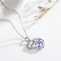 wholesale 925 Sterling Silver Cat Mom Baby Sleeping With Yellow Crystal Pendant Necklace-0-48