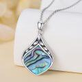 wholesale 925 Sterling Silver Abalone Shell Teardrop Pendant Necklace-0-3
