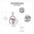 wholesale 925 Sterling Silver Guitar Frog Under Red Mushroom Heart Pendant Necklace With Cubic Zirconia-0-2