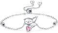 wholesale 925 Sterling Silver & Crystal Cute Pig Bracelet - Adjustable Lucky Charm Gift for Women, Christmas, Birthday, Anniversary-0-0