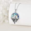 wholesale 925 Sterling Silver Abalone Shell Origami Mountain Pendant Necklace for Women-0-2