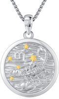 wholesale Sterling Silver Unisex Zodiac Necklace Constellation Pendant Horoscope Jewelry Gift-0-0