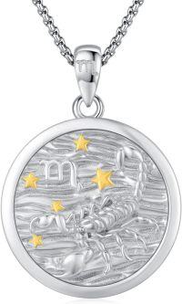 wholesale 925 Sterling Silver Scorpio Zodiac Sign Constellation Pendant Necklaces for Women Men Astrology Gifts-10-Scorpio（B-White Oct.23- 23-Nov. 21)