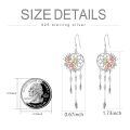 wholesale 925 Sterling Silver Dreamcatcher Rose Gold Flower Feather Drop Earrings-0-50