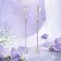 wholesale 925 Sterling Silver Turquoise Sun & Moon Threader Dangle Earrings-0-5