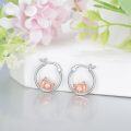 wholesale 925 Sterling Silver Pink Pig Hoop Earrings for Girls and Women Gift Boxed-0-2