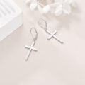 wholesale 925 Sterling Silver Cross Dangle & Drop Earrings with Engraved Message for Women-0-2