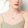 wholesale 925 Sterling Silver Purple Crystal Butterfly Pendant Necklace for Women Gifts for Her Valentines Day Jewelry-0-4